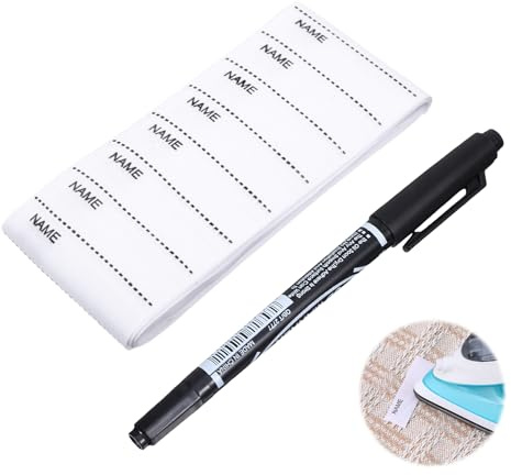 200 Stück ​​Namensschilder für Kleidung​​ ​​Namensaufkleber Kinder​​, Namensetiketten Wäscheetiketten mit Stift Bügeletiketten​​ 1,5x5,5 cm (0,6x2,17 In) für Schule Pflegeheime Kindergarten