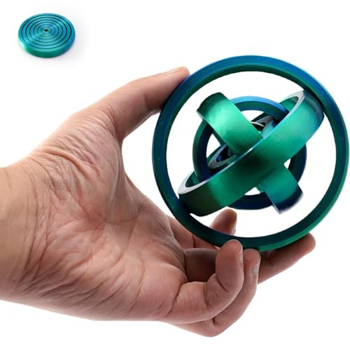 Giocattolo antistress con giroscopio cinetico stampato in 3D, grande spinner da scrivania da 9,9 cm per adulti, scultura antistress, gadget da scrivania per ufficio per ansia e concentrazione, design