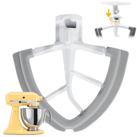 Flex Edge Beater for Kitchen Aid Attachments for Mixer, 4.5/5 Qt Tilt-Head Stand Mixer Kitchenaid Paddle Attachment with Flexible Silicone Edges Bowl Scraper for Kitchen Aid Accessories & Attachments