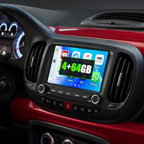 SIXWIN 4+64G Android 13 Autoradio per Fiat 500L 2013-2019 con CarPlay/Android Auto/Mirror Link,7 Pollici HD TouchScreen Schermo Stereo mit Navigatore WiFi Bluetooth 5.0 FM/RDS 32EQ