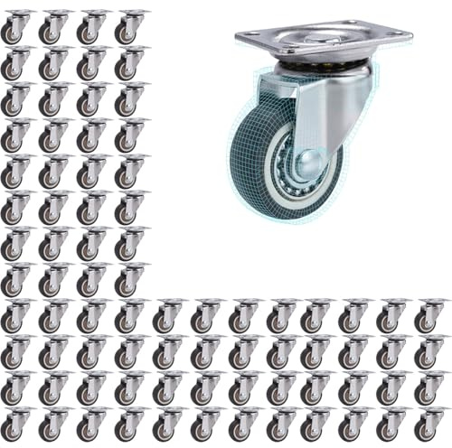 Hochleistungs-Rollen-Set 8-teilig: 25-75 mm Ø, 160 kg Tragkraft pro Rolle - Ideal für Einkaufswagen, Hubwagen & Lagerwagen (Wählen Sie Typ/Größe)(80p,3''_SWIVEL CASTER)