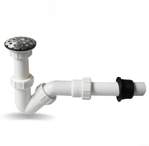 Zilimontt Tuyau de drainage d'urinoir en PVC en acier inoxydable avec siphon en V et design mural anti-odeurs pour éviter les insectes dans les systèmes de drainage de salle de bain