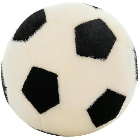 PjuQow Fußball Kuscheltier, Weiches und Flauschiges Fußballkissen 25 cm, Stoffball Plüschkissen für Kinderzimmer Dekoration, Perfekt für Kinder und Erwachsene, Ideal zum Kuscheln und Dekorieren