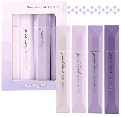 4 Stück Kleberoller Doppelseitig, Kleberoller Stift für Fotoalbum & Scrapbooking, Doppelseitiges Klebeband Roller (20m Gesamt), Fotokleber Roller Faltenfrei, Transparent für Bastelarbeiten, Schule