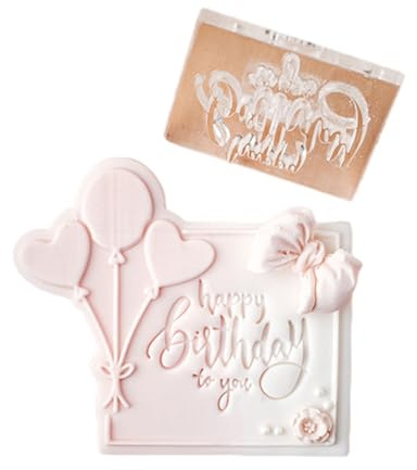 Formine per biscotti in plastica Stampi per biscotti Serie compleanno Formine da forno Stampi per goffratura per biscotti in plastica per dolci da cucina Facile da usare
