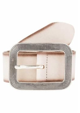 Vanzetti Damen Leder Gürtel Veloursleder mit Airbrushkanten Damengürtel vanille 40mm (100 cm)