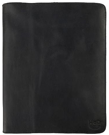 Hide & Drink, Moleskine Cahier Notizbuch, Leder, rustikal, 21,6 x 27,9 cm, nachfüllbar, XXL, handgefertigt, Anthrazit