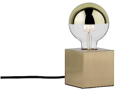 Paulmann 79728 Neordic Dilja Tischleuchte max. 1x20W Tischlampe für E27 Lampen Nachttischlampe Messing gebürstet 230V Metall ohne Leuchtmittel