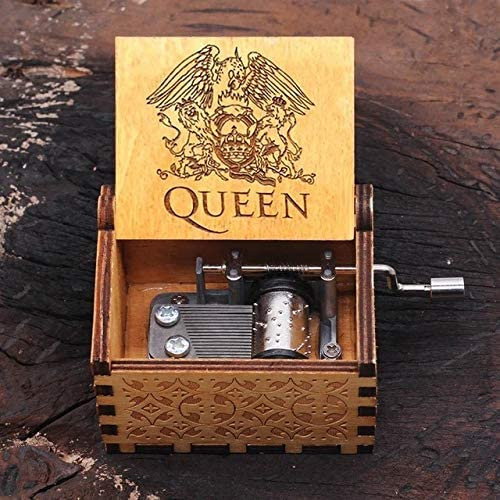 Nostalgish Music Boxes Hand Crank Wooden Musical Boxes Music Box - Unique Gift (Wood, Queen - Bohemian)
