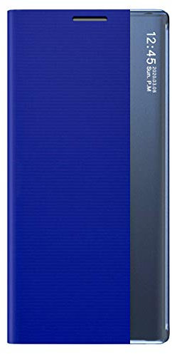 TANYO Smart View Schutzhülle für Samsung Galaxy Note 20 (5G/4G), Prime Schutzhülle mit transparentem Sichtfenster, elegant, Spiegel, Flip Case Cover mit faltbarem Ständer – Königsblau
