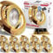 max K O M F O R T - 12x LED Einbaustrahler Ultraflach 5 Watt Gold schwenkbar 230V Rund warmweiß Deckenstrahler Spot Deckenspot Lumira