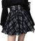 PADOLA Damen Faltenrock Karierter Winter A-Linie Minirock High Waist Plissee Schulmädchen Plaid Skirt Steampunk Gothic Schottenrock (Schwarz Weiß Plaid, XL)