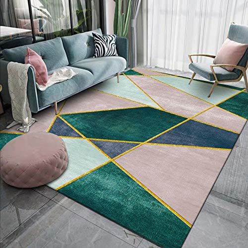 Tappeto Salotto Moderno Tappeti Antiscivolo Cuciture oro rosa verde per la camera da letto e la decorazione della casa 160*200