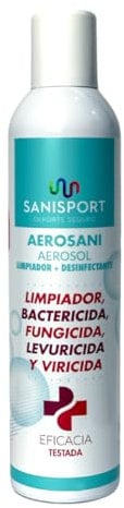 SANISPORT, Spray Desinfectante de Superfícies, Aerosani Aerosol Limpiador y Desinfectante, Limpiador Multiusos, 400 ML