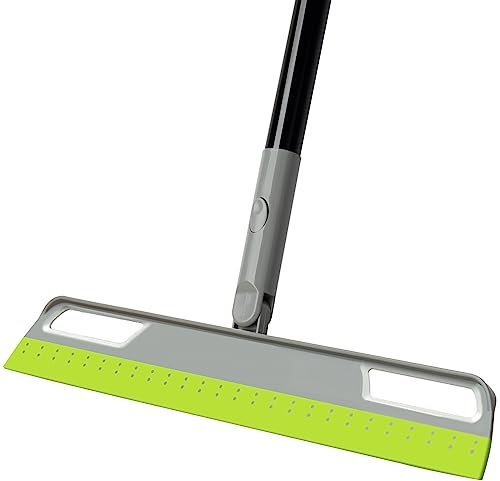 Squeegee Broom for Floor,150CM Rubber Squeegee Broom with Long Handle for Kitchen,BathroomTile,Window,Shower Glass Floor Water Scraping,Dusting, Stain Removing,Cleaning (Green)