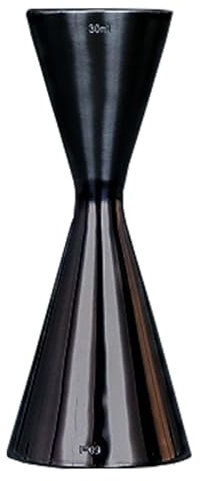 WOMLEX Misurino da cocktail con scala interna 1 oz/2 oz per un cocktail – acciaio inox 304, adatto per bar e appartamenti (nero, 30 ml e 60 ml)
