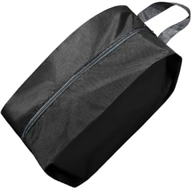 BOKIOESDE Sac à Chaussures pour Voyage, Bien organisé et léger, Garde Les Chaussures protégées, Sac de Rangement de Chaussures de Voyage en Polyester, Pochettes à Chaussures, Noir, L