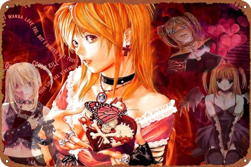 Misa Amane Anime Art Vintage Metallschild Poster Retro Blechschild Kunst Heimdekoration für Wohnzimmer Shop Wanddekoration 20,3 x 30,5 cm
