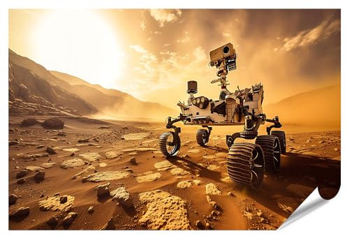 islandburner XXL Bild Poster Rover erforscht Mars-Oberfläche - Konzept für Geschäftsideen Konferenzraum in einem Technologie- oder Forschungsunternehmen
