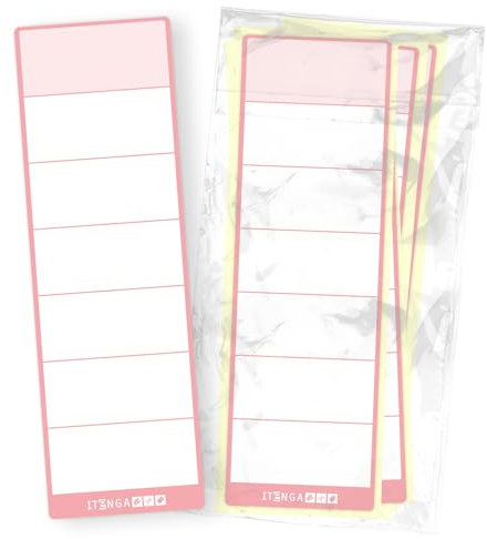 itenga 50x Ordneretiketten Ordnerrückenschild für breite Ordner I Aufkleber für Ordnerrücken selbstklebend aus Haftpapier 6x19cm (rosa)
