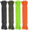 Aystkniet 750LB Paracord Rope, 4MM 11 Strands Parachute Cord, 4PCS 6M/19FT Reflective Tactical Rope | Ideal for Paracord Bracelet Kit, Crafting, DIY, Camping, Survival, Outdoor, Muiti Color