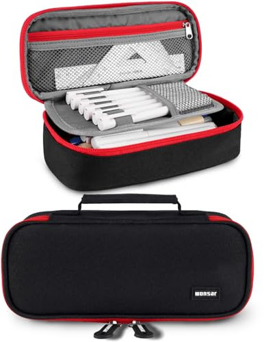 wonsar Federmäppchen Mäppchen Federtasche große Kapazität Etui 4 Fach Federmäppchen Mädchen Jungen Teenager Schlamppermäppchen für Schule & Büro