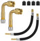 Hariendny 2 Set 210mm Flexible Ventilschaftverlängerungen mit 90 Grad Messing Adapter, Reifenventil Verlängerung Autoventil Adapter, Geeignet für Auto, Motorrad, Wohnmobil, LKW, Fahrrad