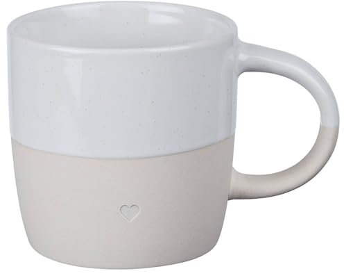 BUTLERS Tasse mit Henkel 350ml Steinzeug Herz Liebe -ME TIME- Spülmaschinen- und mikrowellengeeignete Kaffeetasse, ideal auch als Tee-, Latte Macchiato- oder Cappuccinotasse