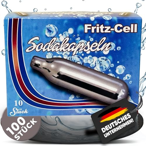 NEMT CO2 Sodakapseln 8 g für Sodamaker und Soda Siphon aus Stahl 100 Stück