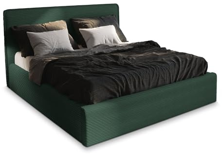 Masseno Polsterbett Parma 200x200 cm, Doppelbett, Bettkasten, Stauraum, Lattenrost Und Kopfteil - Grün, Lincoln 39