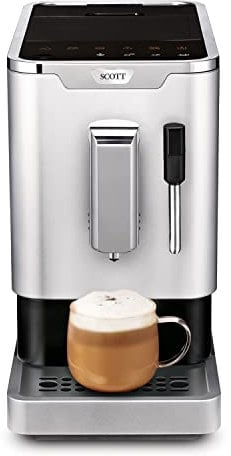 SCOTT UK - Slimissimo & Milk; Fully Automatic Bean-to-Cup Coffee Machine; 19 Bar Pressure, 1.1L, 1470W [Energy Class A+] [Energy Class A+]