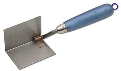 DEWEPRO Truelle D’Angle Intérieur 85x60x60 mm – Truelle En Acier Inoxydable Avec Manche En Bois Ergonomique – Spatule De Maçon Antirouille Pour Enduit, Plâtre Et Travaux De Finition Intérieure