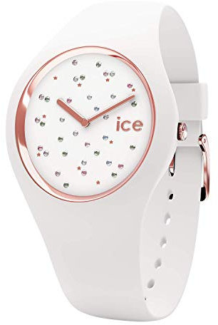ICE-WATCH - Ice Cosmos Star White - Montre Blanche pour Femme avec Bracelet en Silicone - 016297 (Medium)