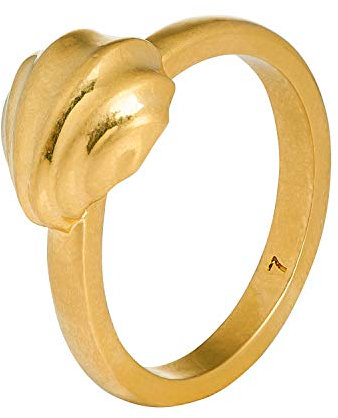 SENCE Copenhagen Ring Damen Gold - Summer Light 2020 Serie Dance Goldring Muschel Messing Matt Vergoldet Größe 8 / 56 - RL548g-8