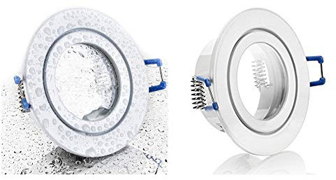 IP44 Aluminuim Einbaustrahler - Weiß - rund - Badezimmer/Feuchtraum geeignet - Decken Einbauleuchte - Einbauspot - für LED Module, GU10 oder MR16 Leuchtmittel