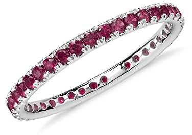 JewelryGift Schmuckgifte erstellt Rubin-Edelstein-Band Ring 925 Sterling Silber Neueste Diamant CZ Design Geschenk Perfekte Hochzeit oder Jubiläum für Männer und Frauen Ring Größe 70
