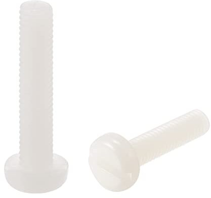 sourcing map M5 x 25mm Vis Nylon Machine Tête Cylindrique Fente Vis Attaches 20Pcs