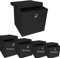 A406 4x Foldable Storage Boxes with Lid Storage Basket with Lid Fabric Cubes with Handles Collapsible Fabric Organiser Clothes Storage Box (X-Large- 35x35x35cm, Black)