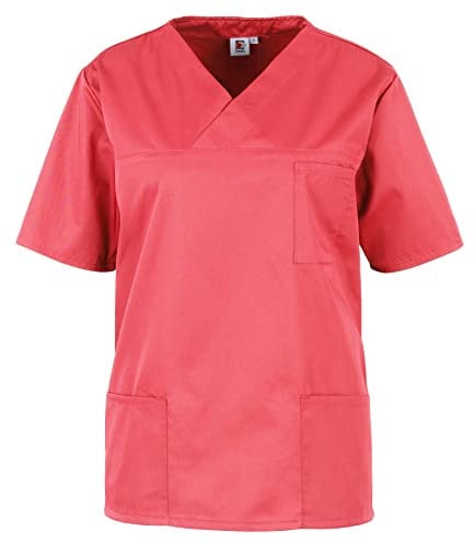 BEB Damen Kasack Basic Unisex Medizinisches Schlupfhemd, korall, XS