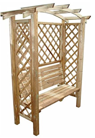 MAURY'S IL NUMERO UNO DEL RISPARMIO PERGOLA AD ARCO 160 X 70 X 190 CON PANCA INCORPORATA IN LEGNO DI PINO