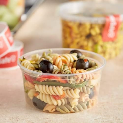 HOT BARGAINS 250 Pack 12oz/340ml Round Food Containers Clear Plastic with Lids