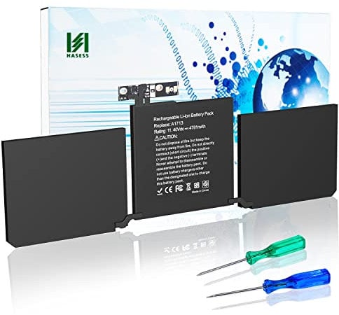 HASESS A1708 A1713 Batterie Ersatz für MacBook Pro 13 Zoll A1708 A1713 Akku Late 2016 Mid 2017 Version EMC 3164 2978 (11.4V 54.5Wh) - 12 Monate Garantie