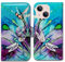 Bcov iPhone 14 Case, Cute Dragonfly Leather Flip Phone Case Wallet Cover with Card Slot Holder Kickstand For iPhone 14