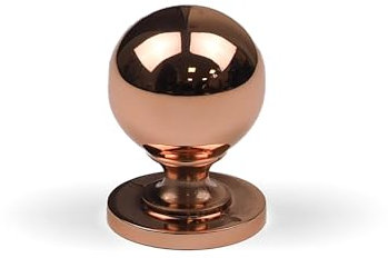 Copper Rose Gold Round Kitchen Knob Cupboard Door Pull 31mm Diameter Polished Cabinet Furniture Drawer Upcycle Hardware
