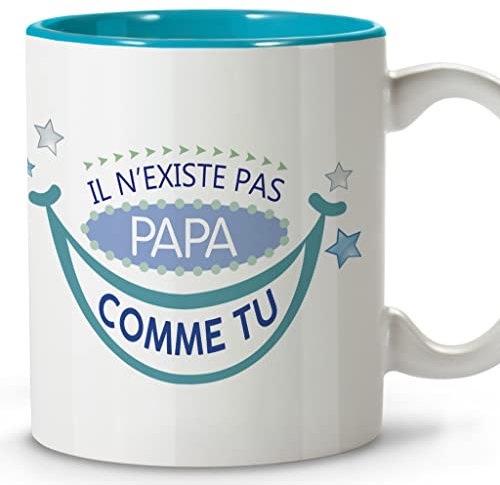 LolaPix Tasses pour papa. Tasse je t'aime papa. Tasses à déjeuner originales. Tasse en céramique 330 ml. Cadeaux avec des phrases. Papa comme tu