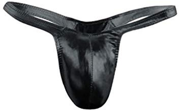 Wetlook Männer String Tanga Sexy Unterwäsche Herren Lack Unterhosen Erotisch Wäsche Sexy Reizunterwäsche Latex Lack Optik Männertanga Tanga String Party Clubwear Schwarz Einheitsgröße