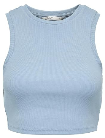Only Canotta da Donna Onlvilma S/L Cropped Jrs Noos, Blu, M