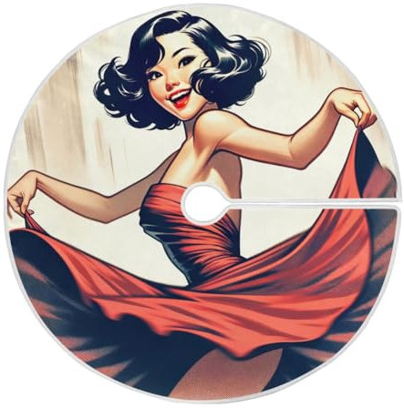 Baumrock 89,9 cm Weihnachtsbaum Röcke mit tanzenden Frauen für Weihnachtsbaumschmuck