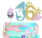 Mermaid 6th Birthday Cake Topper With Number Candle, Sparkling Decorations for Girls Kids, Happy Mermaid Theme Party Cupcake Topper for Boys