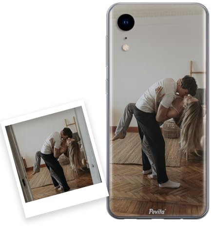 P Pevita iPhone XR Hülle personalisiert mit Foto. Handyhülle aus Silikon selbst gestalten iPhone XR. Geschenke personalisiert für Frauen, Mann, Kinder,Valentinstag, Weihnachten